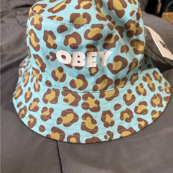 Obey Aqua and Tan Leopard Print Bucket Hat - Picture 6 of 11